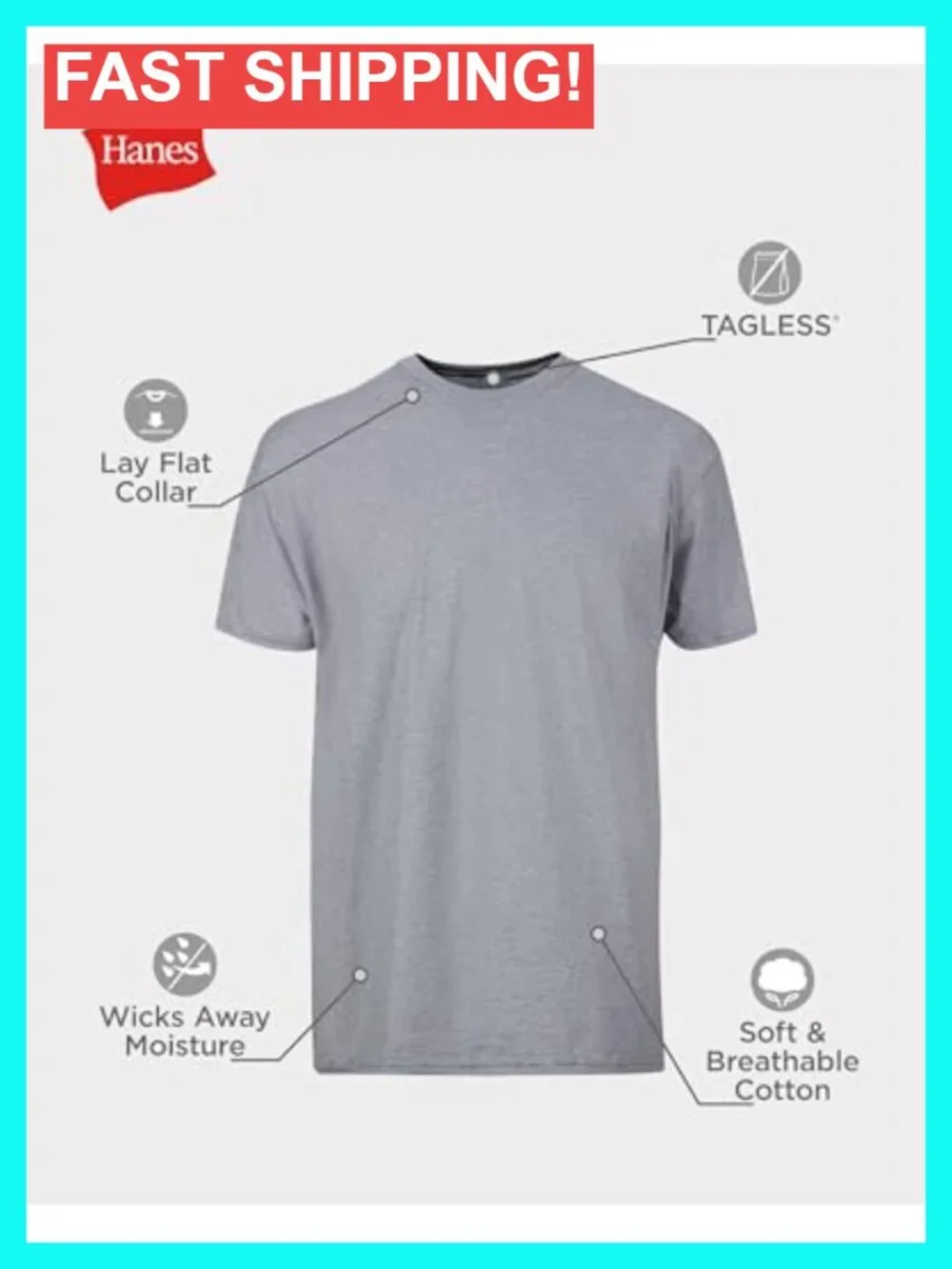 Men's Cotton Undershirt Multipack - 6 Pack, Crew Neck, Short Sleeve